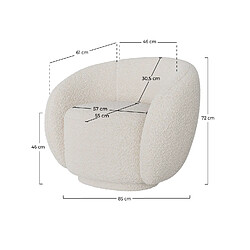 Rendez Vous Deco Fauteuil Naya en tissu bouclé blanc