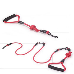 Universal Corde de remorquage pour animaux amovible pour chiens manche en mousse 1 laisse pour 2 chiens | remorquage (rouge)