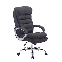 Decoshop26 Fauteuil de bureau ergonomique et confortable jusqu'à 235 kg en tissu gris foncé et métal chromé 10_0002403 