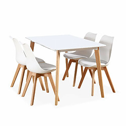 Ensemble table et chaise scandinave blanc | Alice's Garden