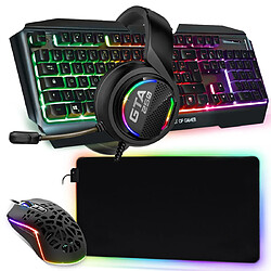 Pack Gamer CHEATER EVO Clavier Souris Casque Tapis LED RGB 