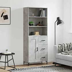 Maison Chic Buffet,Meuble de Rangement,commode pour salon,Cuisine Gris béton 69,5x34x180 cm Bois d'ingénierie -MN89906