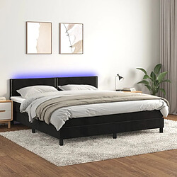 Sommier à lattes LED,Cadre à lattes de lit avec matelas pour Adulte Noir 160x200 cm -MN10774