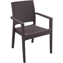 Materiel Chr Pro Fauteuil Empilable Modèle IBIZA en Polypropylène - Gris Foncé Lot de 16 