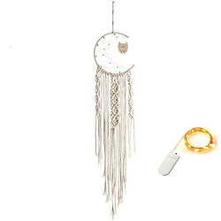 Totalcadeau Attrape-Rêve Macramé Lune et Hibou guirlande LEDs Capteur Dream Attrape-Rêve Macramé Lune et Hibou guirlande LEDs Capteur Dream pas cher