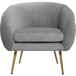 Atmosphera, Createur D'Interieur Fauteuil "solaro" en velours plissé atmosphera - gris