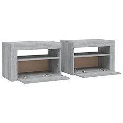 Acheter vidaXL Tables de chevet 2 pcs avec LED sonoma gris 60x35x40 cm