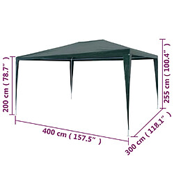 vidaXL Tente de réception 3x4 m PE Vert pas cher