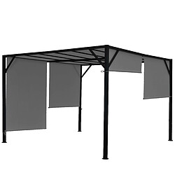 Decoshop26 Pergola pavillon de jardin terrasse auvent stable 6cm gris 3x3m 04_0004069 