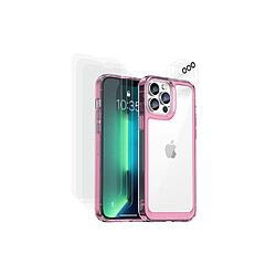 Eko Coque pour iPhone 13 Pro Max Shockproof avec 6 Vitres de Protection Rose 