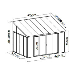 Pergola fermée 11.8m² gris anthracite - 703708 - PALRAM