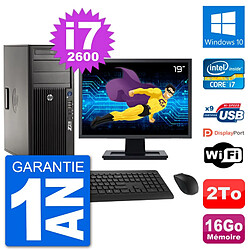 PC Tour HP Z210 Ecran 19" Intel i7-2600 RAM 16Go Disque Dur 2To Windows 10 Wifi · Occasion 