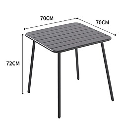 Concept Usine Table de jardin 4 places carrée en acier gris foncé BERGAM