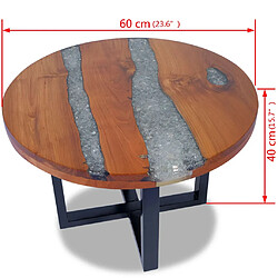 vidaXL Table basse Teck Résine 60 cm pas cher