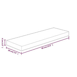 vidaXL Panneau d'étagère 60x20x4 cm Bois de chêne massif non traité pas cher