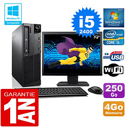 PC Lenovo M92p SFF Core I5-2400 Ram 4Go Disque 250 Go Wifi W7 Ecran 19" · Occasion 