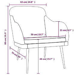 vidaXL Fauteuil Gris foncé 63x76x80 cm Velours pas cher