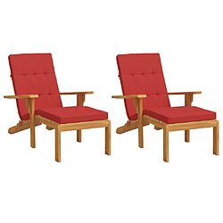 Avis Maison Chic Lot de 2 Coussins Confort,Coussins de chaise longue rouge tissu oxford -GKD18782