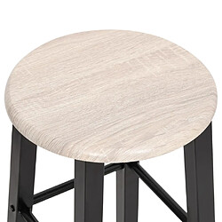 Avis vidaXL Tabourets de bar lot de 2 noir MDF