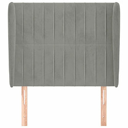 Avis Maison Chic Tête de lit scandinave avec oreilles,meuble de chambre Gris clair 83x23x118/128 cm Velours -MN80740