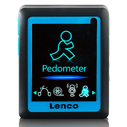 Lenco Lecteur MP3/MP4 avec podomètre et mémoire de 4 Go PODO-152 Blue Noir-Bleu