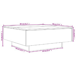 vidaXL Table basse noir 80x80x31 cm bois d'ingénierie pas cher