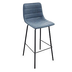 Urban Living Tabouret de bar industriel Brooklyn - H. 92 cm - Bleu Urban Living - Tabouret de bar industriel Brooklyn - H. 92 cm - Bleu - Industriel