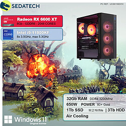 Sedatech PC Gamer • Intel i9-11900KF • RX 6600 • 32Go RAM • 1To SSD M.2 • 3To HDD • Windows 11