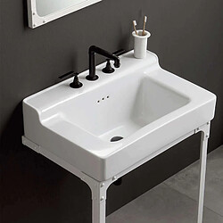 Bleu Provence Lavabo Rétro Céramique - 60x50x27CM - Industrialis