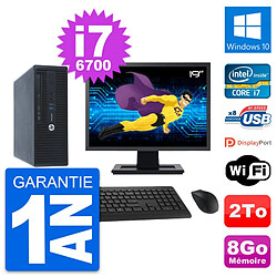 PC HP ProDesk 400 G3 SFF Ecran 19" i7-6700 RAM 8Go Disque 2To Windows 10 Wifi · Occasion 