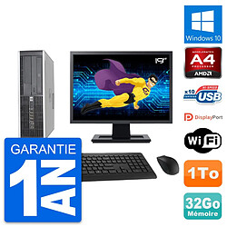 PC HP 6305 Pro SFF Ecran 19" AMD A4-5300B RAM 32Go Disque 1To Windows 10 Wifi · Occasion 