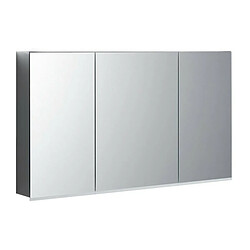 Armoire de toilette Geberit Option Plusavec éclairage et trois portes: Largeur 120cm, Hauteur 70cm, Profondeur 17.2cm, , miroir extérieur, miroirs intérieur et extérieur 