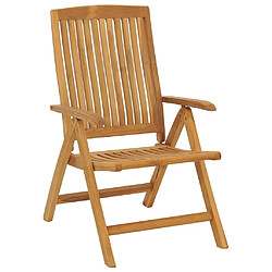 Avis Maison Chic Lot de 4 Chaises de jardin inclinables,Fauteuil d'extérieur bois massif teck -MN91090