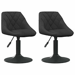 Maison Chic Lot de 2 Chaises de Salle à Manger | Chaises pivotantes de salle à manger,Fauteuil Noir Velours -GKD30390