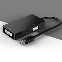 Wewoo D1 Mini DP vers HDMI + Convertisseur multifonction 1080p DVI + VGALongueur du câble 15cm Noir