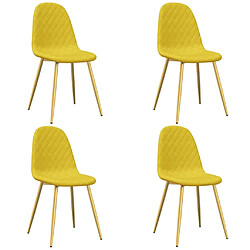 Maison Chic Lot de 4 Chaises à manger,Chaise pour cuisine Jaune moutarde Velours -MN26152