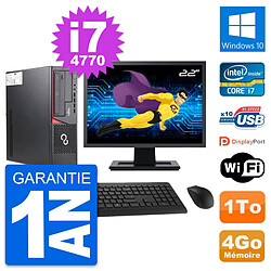 PC Fujitsu E720 DT Ecran 22" Intel i7-4770 RAM 4Go Disque 1To Windows 10 Wifi · Occasion 