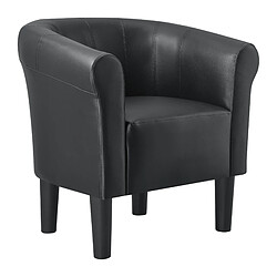 Helloshop26 Fauteuil lounge chaise siège synthétique plastique 70 cm noir 03_0001933 