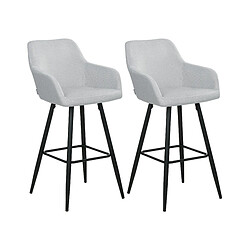 Beliani Tabouret de bar Set de 2 Velours Gris clair CASMALIA 