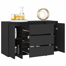 Avis Maison Chic Buffet commode,console avec 3 tiroirs pour rangement Noir 120x41x75 cm Aggloméré -MN59960