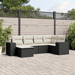 Maison Chic Ensemble Tables et chaises d'extérieur 6pcs avec coussins,Salon de jardin noir résine tressée -GKD965261