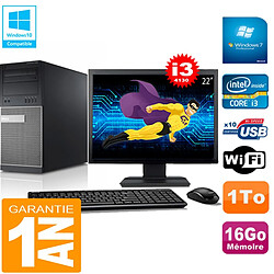 PC Tour DELL 9020 Core I3-4130 Ram 16Go Disque 1 To Wifi W7 Ecran 22" · Occasion 