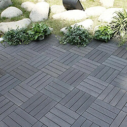 ProGarden Ensemble de carreaux de terrasse 6 pcs Gris foncé