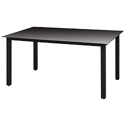 Maison Chic Table de jardin | Table d'extérieur Noir 150 x 90 x 74 cm Aluminium et verre -GKD16802