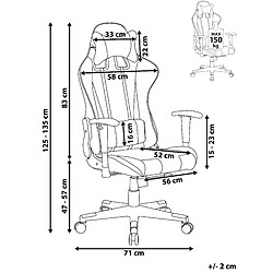 Avis Beliani Chaise de bureau Cuir PU Blanc GAMER