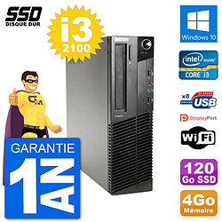 PC Lenovo M91p SFF Intel i3-2100 RAM 4Go SSD 120Go Windows 10 Wifi · Occasion 