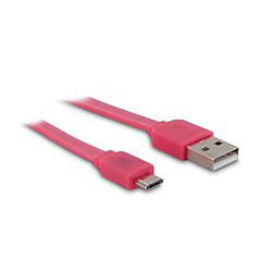 MOOOV Câble micro USB /USB-A plat 1 m - framboise