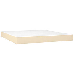 Acheter vidaXL Sommier à lattes de lit avec matelas Crème 180x200 cm Tissu