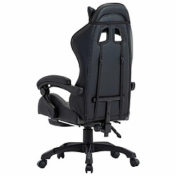 Maison Chic Chaise de jeu vidéo avec repose-pied, Chaise gaming, Fauteuil gamer d'ordinateur,Chaise de Bureau Gris et noir Similicuir -GKD58180 pas cher