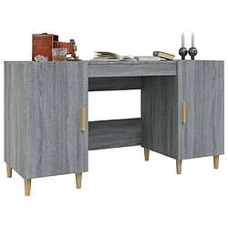 Maison Chic Bureau,Table de travail pour chambre Sonoma gris 140x50x75 cm Bois d'ingénierie -GKD95019 pas cher